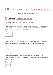 练习1 勾股定理及探索北师大版八年级数学2020-2021学年寒假作业