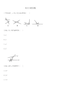 初中数学人教版七年级下册5.1.1 相交线精品课时训练