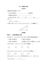 初中数学人教版九年级下册28.2 解直角三角形及其应用精品课堂检测