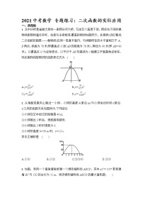 2021年九年级中考数学 专题练习：二次函数的实际应用（含答案）