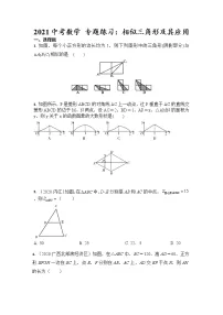 2021年九年级中考数学 专题练习：相似三角形及其应用（含答案）