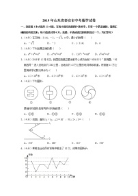 2019山东省泰安市中考数学试卷  解析版