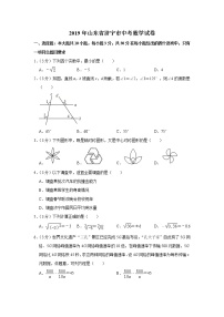 2019山东省济宁市中考数学试题（word版，含解析）