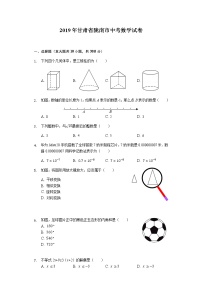 2019甘肃省陇南市中考数学试卷word解析