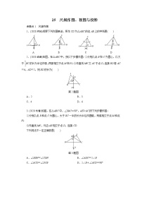 2021年九年级中考数学一轮复习 25　尺规作图、视图与投影