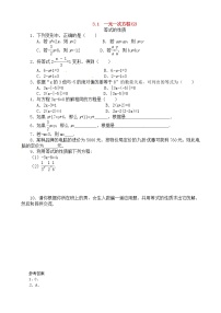 初中数学3.1.1 一元一次方程精品课后作业题