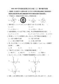 2018-2019学年湖北省黄石市九年级（上）期中数学试卷（含答案解析）