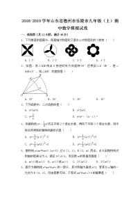 2018-2019学年山东省德州市乐陵市九年级（上）期中数学模拟试卷