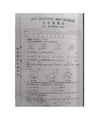 2018-2019学年河南省驻马店市汝南县九上数学期中卷