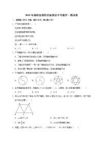 2019年湖南省邵阳市新邵县中考数学一模试卷（含答案解析）