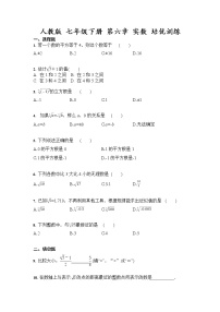 初中数学人教版七年级下册6.3 实数随堂练习题