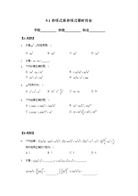初中数学9.1 单项式乘单项式精品课堂检测