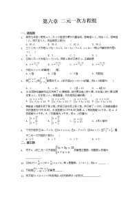 初中数学冀教版七年级下册第六章   二元一次方程组综合与测试精品课时作业