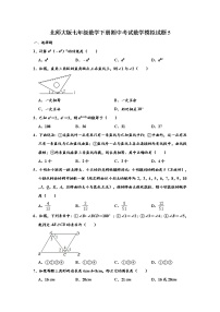 北师大版七年级数学下册期中考试数学模拟试题5（含答案）