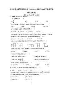 山东济宁高新区洸河中学2020-2021学年下学期开学测试七年级数学试题