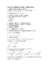 试卷 2019-2020人教版数学七年级第二学期期中试卷11