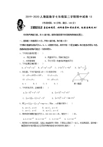 试卷 2019-2020人教版数学七年级第二学期期中试卷13