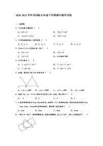 苏科版2020-2021学年七年级下学期期中数学试卷 （解析版）13