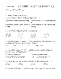 苏科版2020-2021学年八年级下学期期中数学试卷 （解析版）11