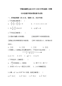 试卷 安徽省宁国市城关五校2019-2020学年七年级上学期期末模拟联考数学试题