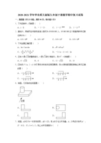 2020-2021学年华东师大 版九年级下册数学期中复习试卷（word版 含答案）