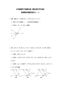 人教版七年级下册第五章 相交线与平行线综合与测试巩固练习