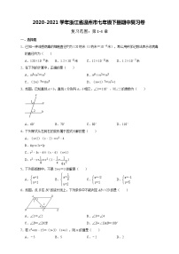 浙江省温州市2020-2021学年七年级数学浙教版下册期中复习卷（word版 含答案）