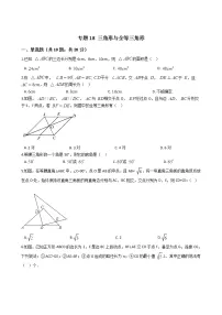 2021年中考数学二轮复习专项训练 专题18《三角形与全等三角形》( 含答案解析）（通用版）