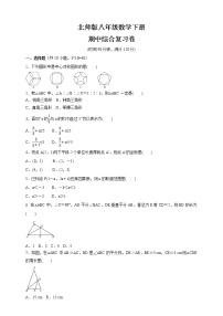 2020-2021学年北师大版八年级数学下册  期中综合复习卷（word版 含答案）