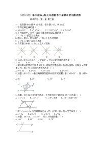 2020-2021学年北师大版七年级数学下册期中复习测试题