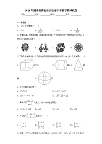 2021年湖北省黄石市大冶市中考数学模拟试题（word版 含答案）