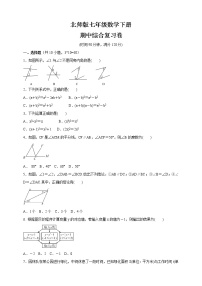 2020-2021学年七年级数学北师大版下册  期中综合复习卷（word版 含答案）