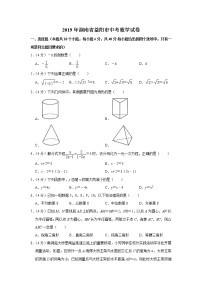 2019年湖南省益阳市中考数学试题（word版，含解析）