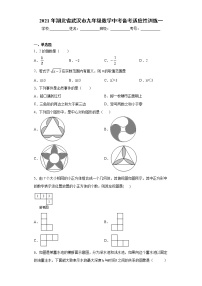 2021年湖北省武汉市九年级数学中考备考适应性训练一（word版 含答案）