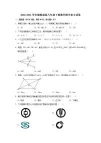 2020-2021学年湘教新版八年级下册数学期中复习试卷（word版 含答案）