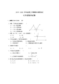 广西来宾市2019-2020学年七年级下学期期中考试数学试题（word版 含答案）