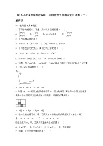 2017-2018学年湖南省常德市澧县七年级数学下册期末复习试卷（二）含答案