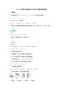 2021年北师大版数学七年级下册期中测试卷四（含答案）