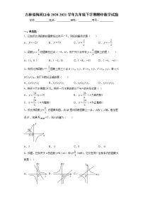 吉林省梅河口市2020-2021学年九年级下学期期中数学试题（word版 含答案）