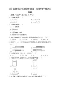 2020年湖南省长沙市开福区青竹湖湘一外国语学校 中考数学三模试卷（含解析）