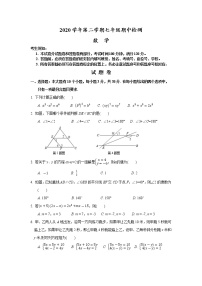 2020--2021学年浙教版七年级数学下册期中检测试卷