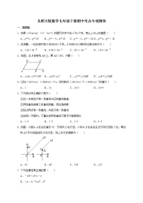 2020—2021学年北师大版数学七年级下册期中考点专项测练