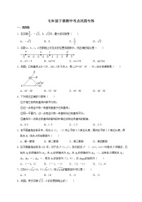 2020-2021学年人教版数学七年级下册期中考点巩固专练