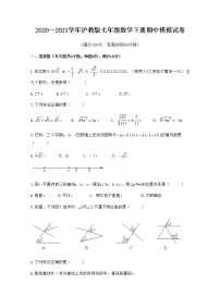 2020—2021学年沪教版七年级数学下册期中模拟试卷（Word版 含解析）