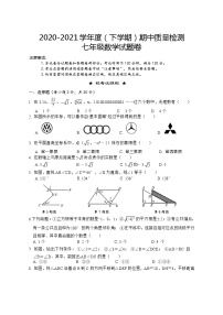 湖北省黄石经济开发区2020-2021学年七年级下学期期中质量检测数学试题（word版 含答案）