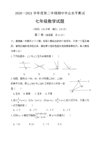 山东省菏泽市巨野县2020-2021学年七年级下学期期中考试数学试题（word版 含答案）