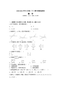 广东省广州市2020-2021学年七年级下学期期中质量监测数学试题（word版 含答案）