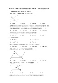 2020-2021学年山东省济南市历城区七年级（下）期中数学试卷