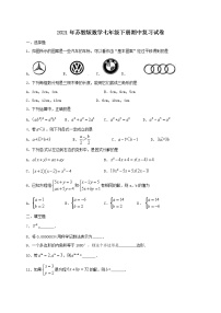 2021年苏教版数学七年级下册期中复习试卷四（含答案）