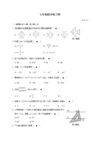 浙江省湖州市2020-2021学年七年级下学期期中练习数学试题（word版 含答案）